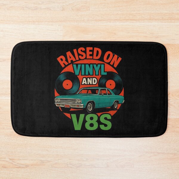 Item preview, Raised On Vinyl and V8s Funny Gift For Vinyl Collectors And Muscle Car Fans designed and sold by WearFine.