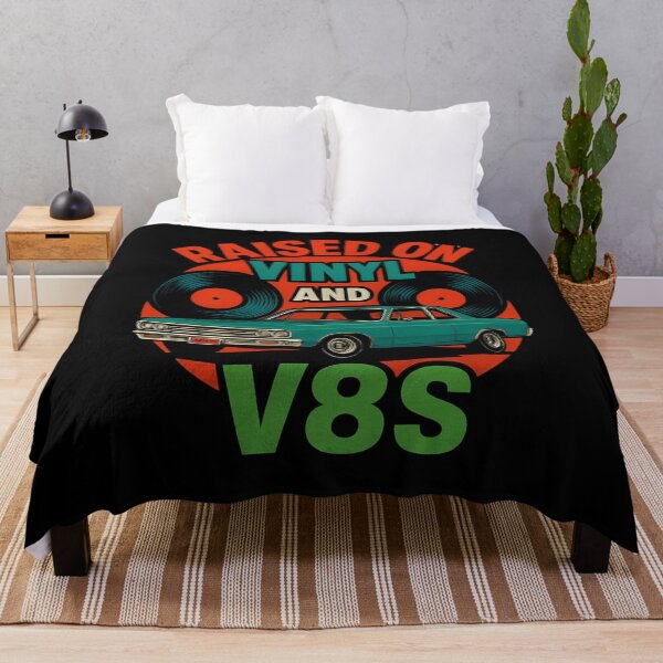 Item preview, Raised On Vinyl and V8s Funny Gift For Vinyl Collectors And Muscle Car Fans designed and sold by WearFine.