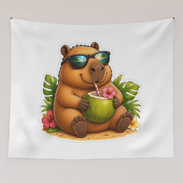 Item preview, Happy Capybara designed and sold by Wild Horizon Studio.