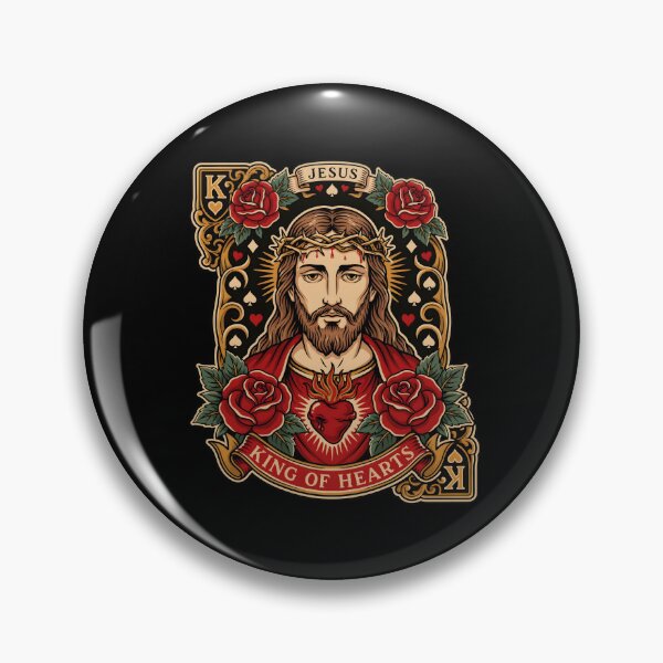 Item preview, Jesus King of Hearts Religious Artwork with Christian Card designed and sold by Redgiant87x.