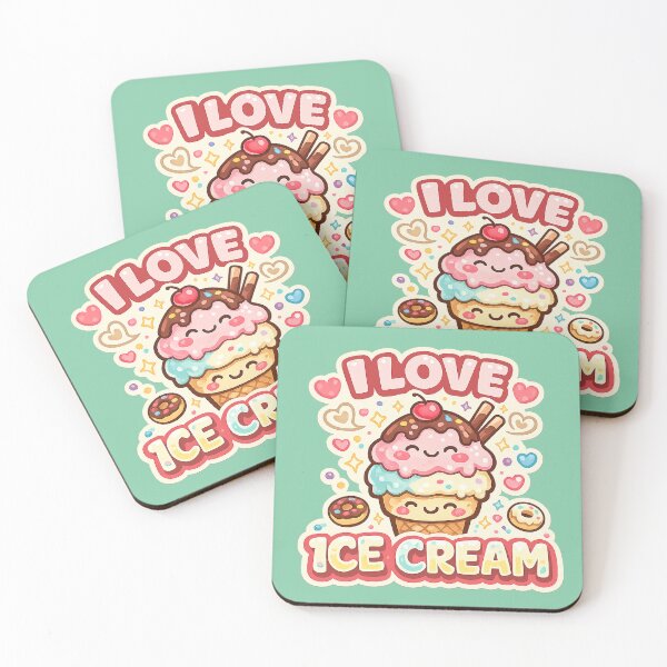 Item preview, I Love Ice Cream Cute Summer Dessert Design designed and sold by Magmashup.
