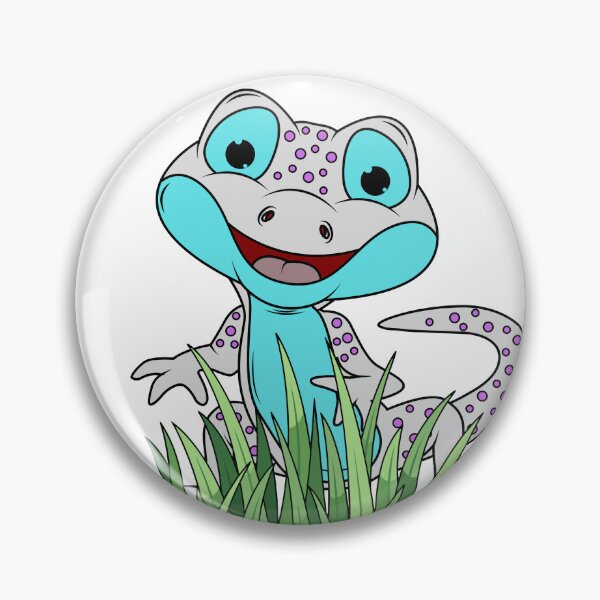 Item preview, Happy Cartoon Gecko in Grass designed and sold by CrownINDesign.