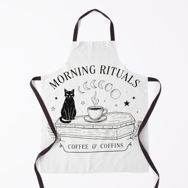Item preview, Morning Rituals Coffee & Coffins | Gothic Black Cat Dark Academia Coffee Lover designed and sold by ArcticFoxStudio.