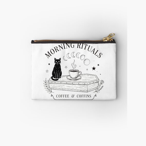 Item preview, Morning Rituals Coffee & Coffins | Gothic Black Cat Dark Academia Coffee Lover designed and sold by ArcticFoxStudio.