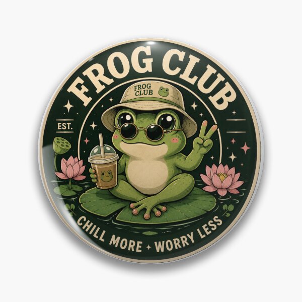 Item preview, Frog Club Chill More Worry Less designed and sold by AstraDrip Studio.