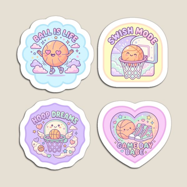 Item preview, Kawaii Basketball Pastel Sports Aesthetic For Girls designed and sold by roarsomethings.