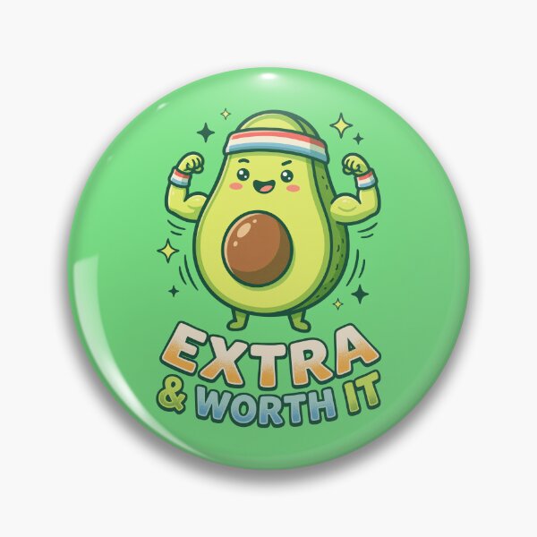 Item preview, Cute Kawaii Avocado - Extra & Worth it - Funny Diet Sayings Kawaii Fruit designed and sold by Juka-Arts-CC.