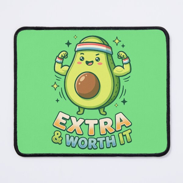 Item preview, Cute Kawaii Avocado - Extra & Worth it - Funny Diet Sayings Kawaii Fruit designed and sold by Juka-Arts-CC.