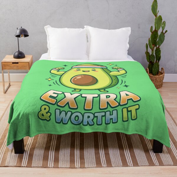 Item preview, Cute Kawaii Avocado - Extra & Worth it - Funny Diet Sayings Kawaii Fruit designed and sold by Juka-Arts-CC.
