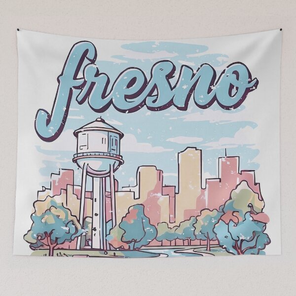 Item preview, Fresno California Cute Skyline Watercolor City designed and sold by HowToCanadian.