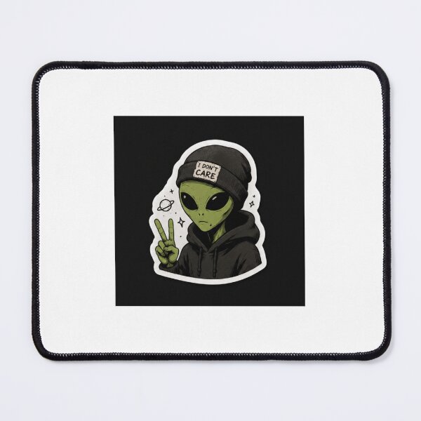 Item preview, Moody Streetwear Alien "I Don't Care" Beanie Sticker designed and sold by Toasted Doodles.