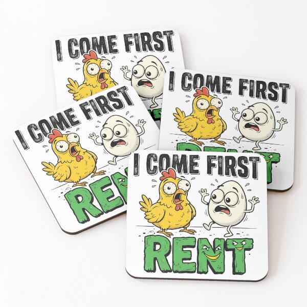 Item preview, Rent Comes First - Funny Chicken and Egg Paradox designed and sold by AbderraimArt.