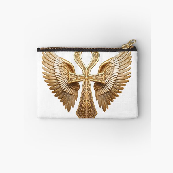 Item preview, Majestic Golden Winged Ankh - Ancient Egyptian Key of Life Amulet designed and sold by Hou$e of Art .