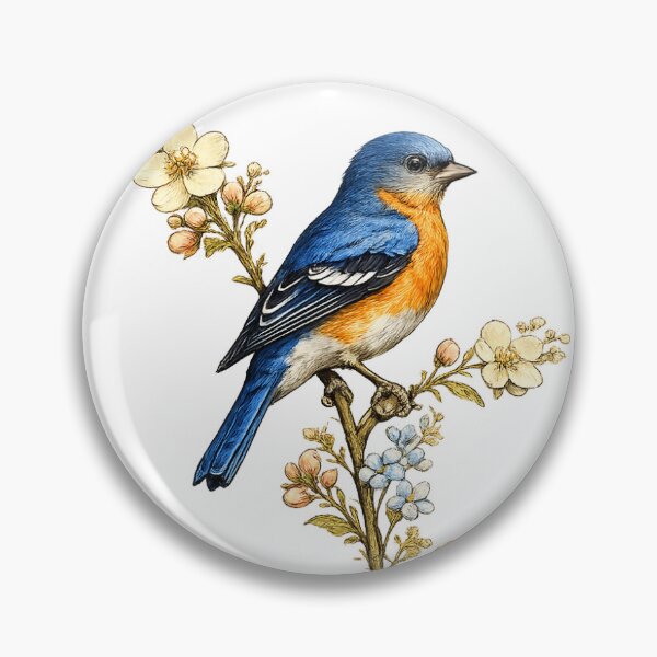 Item preview, Eastern Bluebird Botanical Illustration | Vintage Birdwatching Sticker designed and sold by SuDesignsStore.