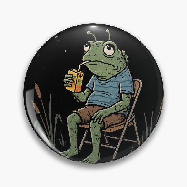 Item preview,  Swamp Creature Enjoying a Juice Box Under the Moon designed and sold by Dream Capsules.