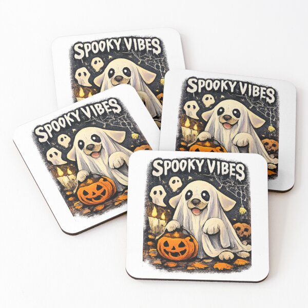 Item preview, Spooky Vibes Ghost Dog | Cute Halloween Puppy Art designed and sold by PoojaArtLab.