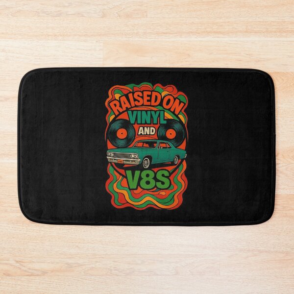 Item preview, Raised On Vinyl and V8s Funny Gift For Vinyl Collectors And Muscle Car Fans designed and sold by WearFine.