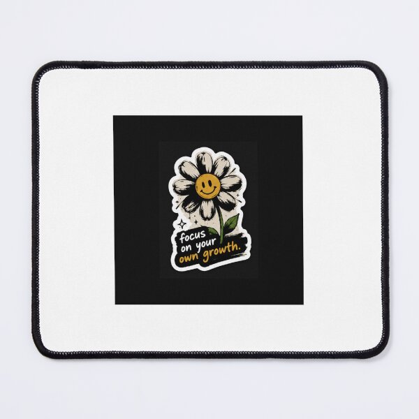 Item preview, Retro Daisy Smiley Face "Focus On Your Own Growth" Sticker designed and sold by Toasted Doodles.