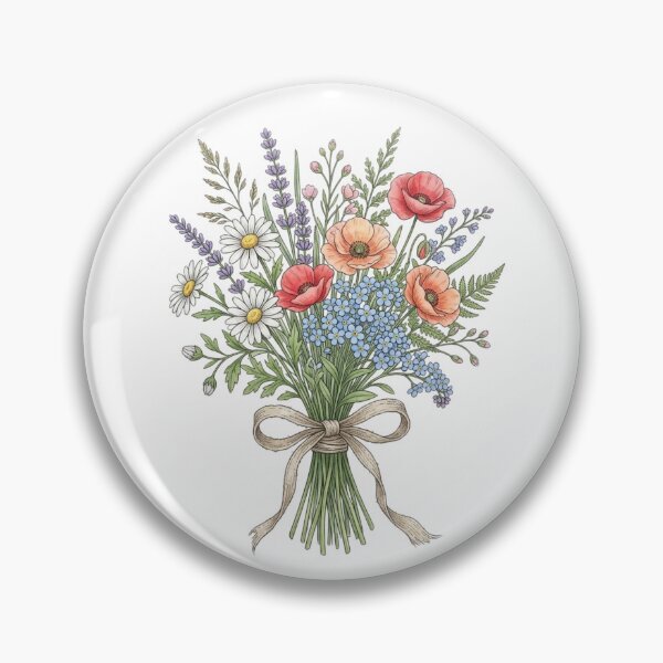 Item preview, Wildflower Bouquet with Poppies and Daisies designed and sold by ajamzbox.