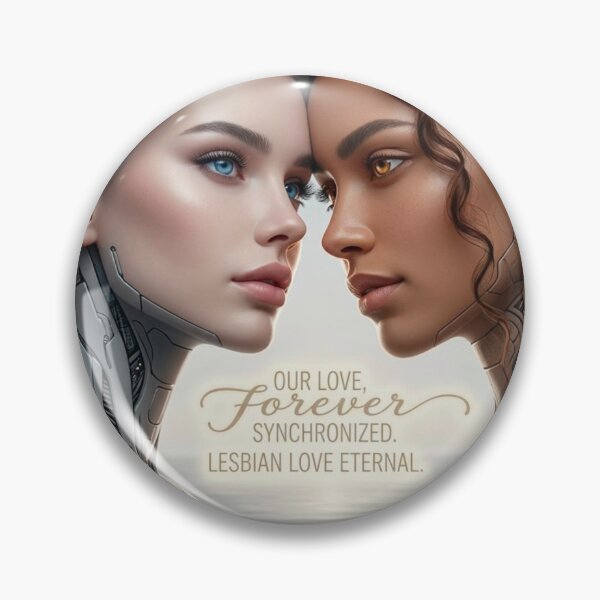 Item preview, Forever Synchronized | Cyberpunk WLW Cyborg Couple | Our Love Lesbian Art designed and sold by IRON SIREN.