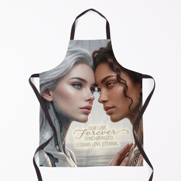 Item preview, Forever Synchronized | Cyberpunk WLW Cyborg Couple | Our Love Lesbian Art designed and sold by IRON SIREN.