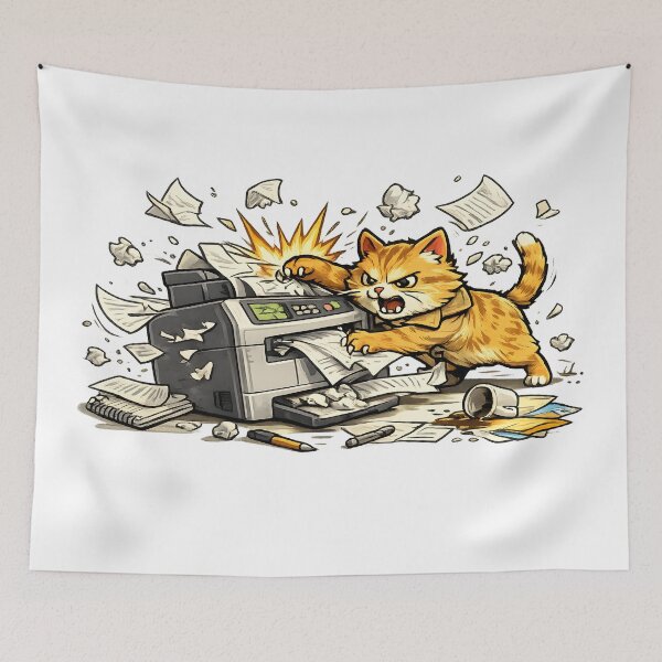 Item preview, Cat vs Printer Ancient Enemy designed and sold by PatiImagination.