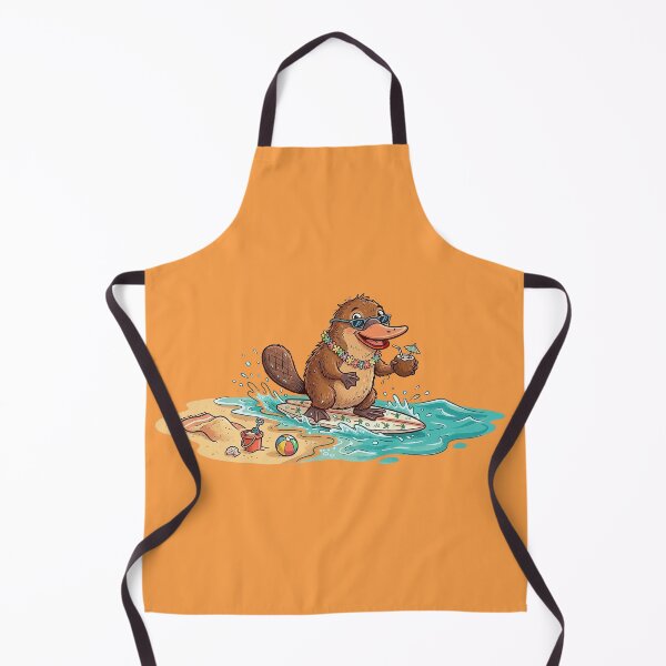 Item preview, Summer Surfing Platypus – Funny Beach Animal Cartoon with Tropical Vibes designed and sold by mikemuchu.