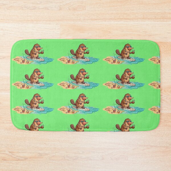 Item preview, Summer Surfing Platypus – Funny Beach Animal Cartoon with Tropical Vibes designed and sold by mikemuchu.