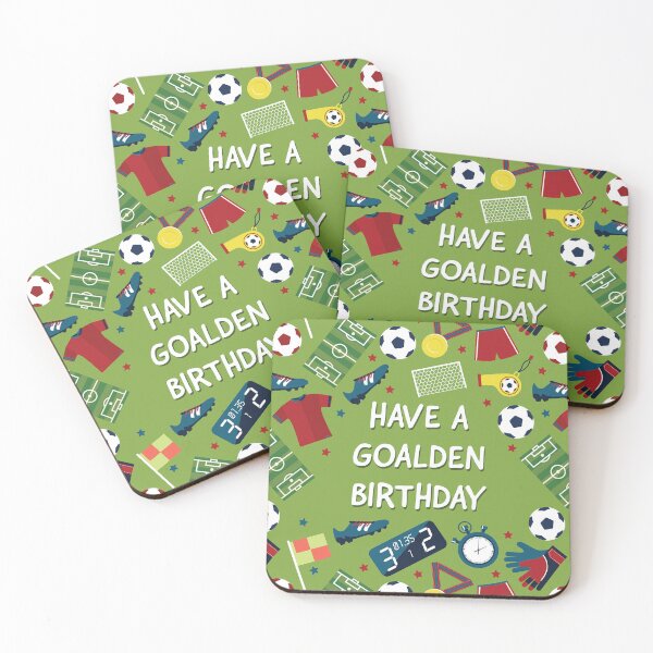 Item preview, Football Birthday Card with Footballs, Trophies, Goals and Goalden Birthday Pun designed and sold by HeyChimp.
