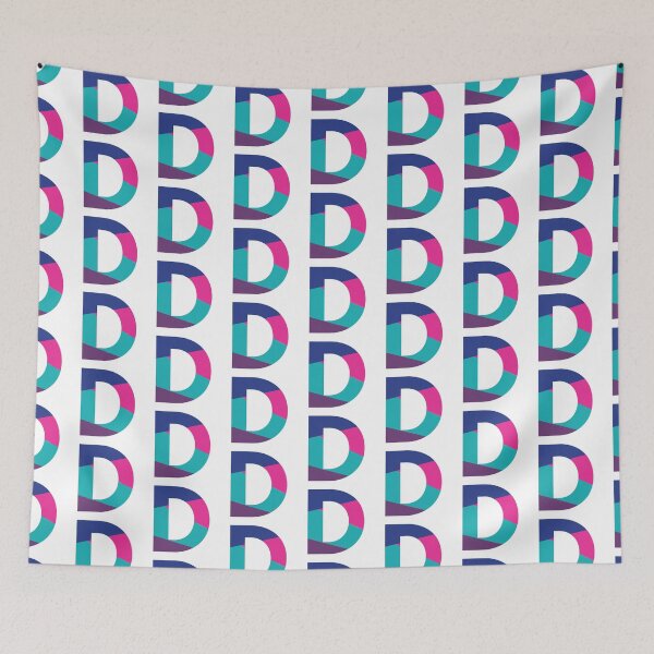 Item preview, Retro Color Block Letter D – Geometric Initial Monogram Design designed and sold by Fontaine Color Co..