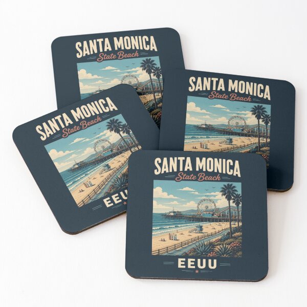 Item preview, Santa Monica State Beach California USA Vintage Travel Poster | Retro Beach Souvenir Design designed and sold by Travel Souvenirs 30.