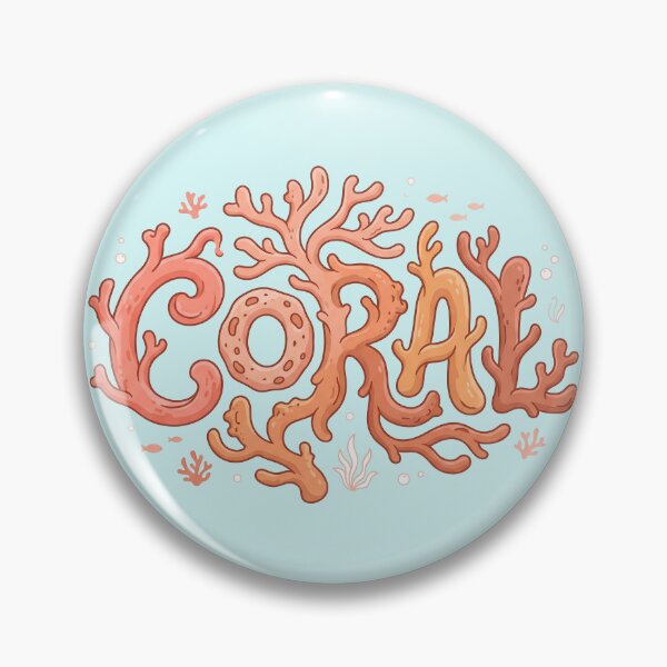 Item preview, Coral – Groovy Coastal Word Design designed and sold by Sea Gem.
