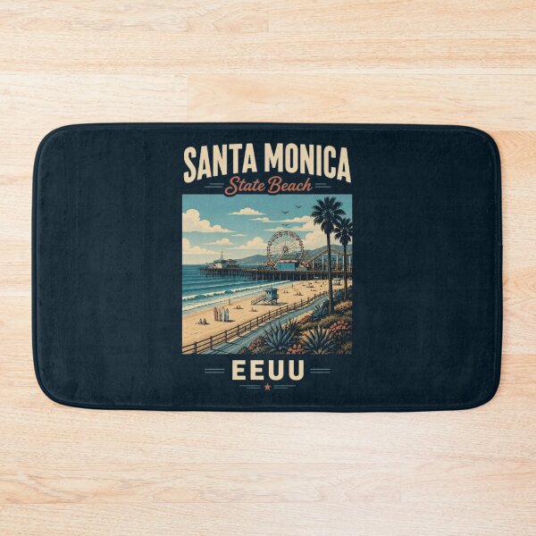 Item preview, Santa Monica State Beach California USA Vintage Travel Poster | Retro Beach Souvenir Design designed and sold by Travel Souvenirs 30.