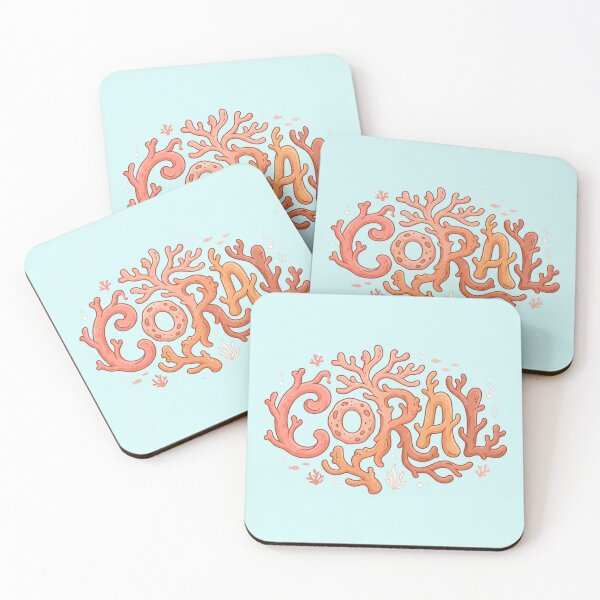 Item preview, Coral – Groovy Coastal Word Design designed and sold by Sea Gem.