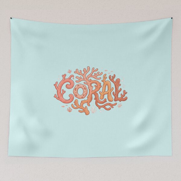 Item preview, Coral – Groovy Coastal Word Design designed and sold by Sea Gem.