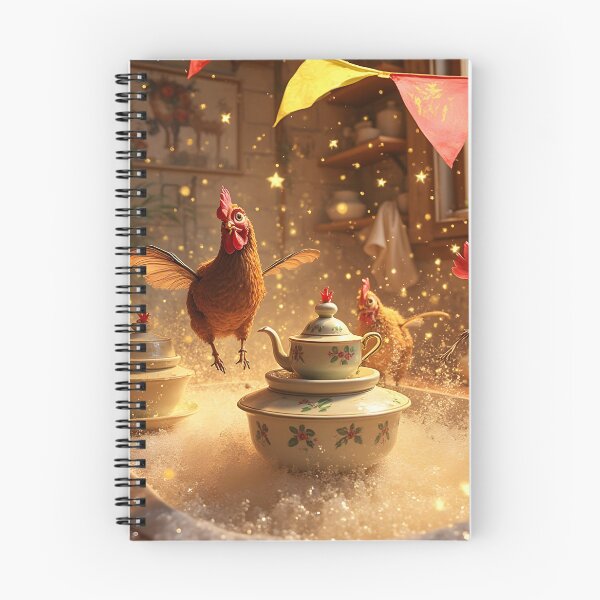 Item preview, Playful Hens Dancing in Bubbly Kitchen Sink Around Vintage Teapot Under Festive Bunting designed and sold by LisaMise.