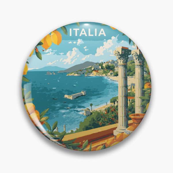 Item preview, Italy Travel Stamp Art – Italian Landmarks, Mediterranean Culture & European Adventure designed and sold by Timeless Decor.