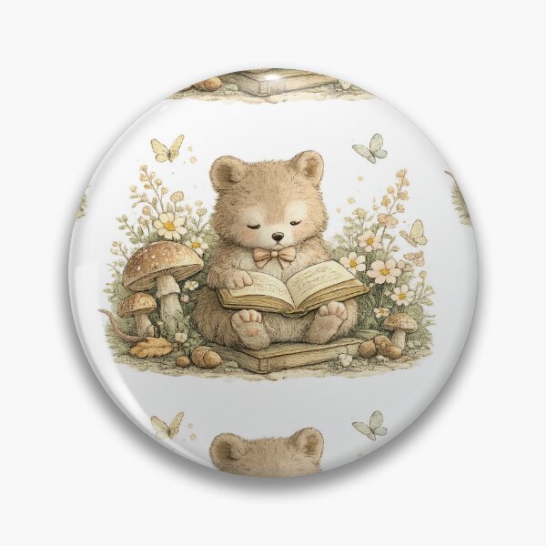 Item preview, Cute Reading Bear – Woodland Book Lover Art designed and sold by Clothes With Smiling Animals Walt Gral.