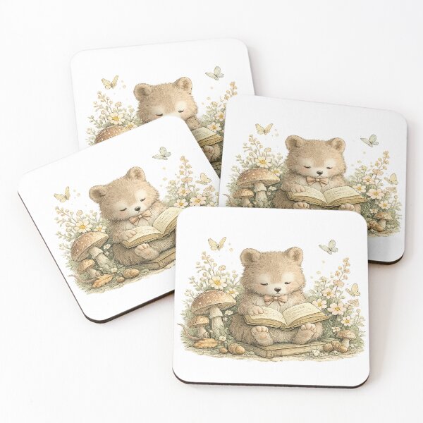 Item preview, Cute Reading Bear – Woodland Book Lover Art designed and sold by Clothes With Smiling Animals Walt Gral.