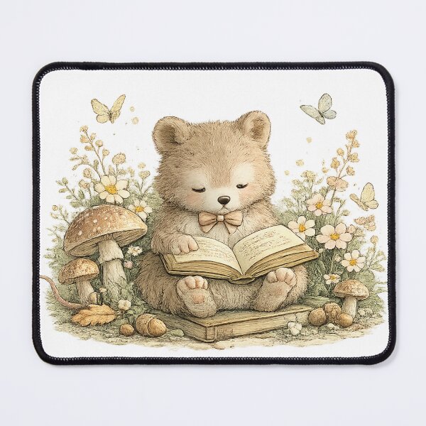 Item preview, Cute Reading Bear – Woodland Book Lover Art designed and sold by Clothes With Smiling Animals Walt Gral.