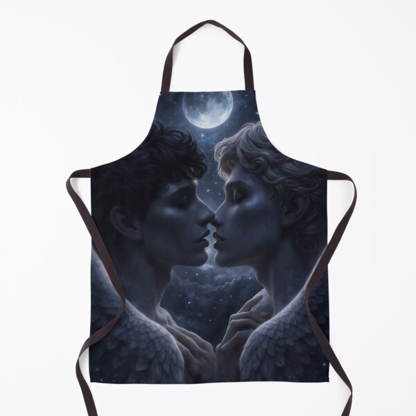 Item preview, Moonlight Angels | Gay Angel Couple Kiss | Dark Romance Fantasy Art designed and sold by IRON SIREN.