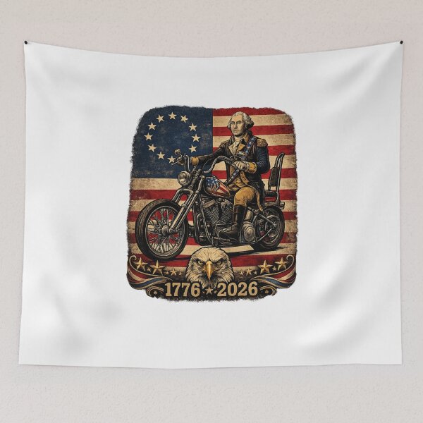 Item preview, George Washington Motorcycle 250th Anniversary Tee designed and sold by Matthew Beech Designs.