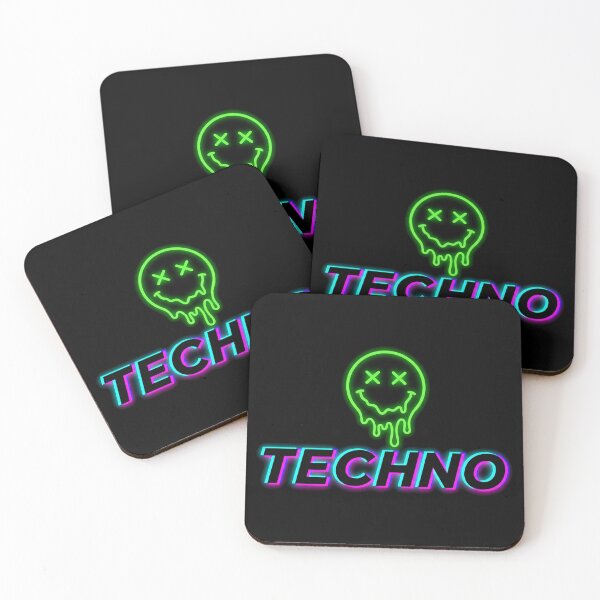Item preview, Techno Melting Acid Smiley Rave Neon Glitch designed and sold by SPAZE-Typo.