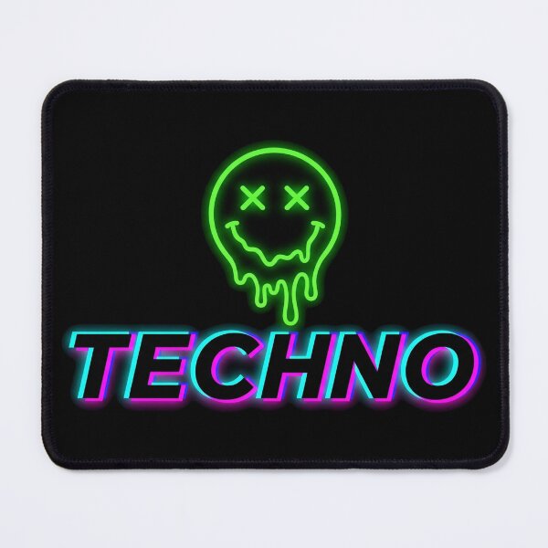Item preview, Techno Melting Acid Smiley Rave Neon Glitch designed and sold by SPAZE-Typo.