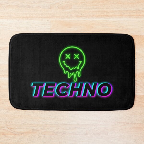 Item preview, Techno Melting Acid Smiley Rave Neon Glitch designed and sold by SPAZE-Typo.