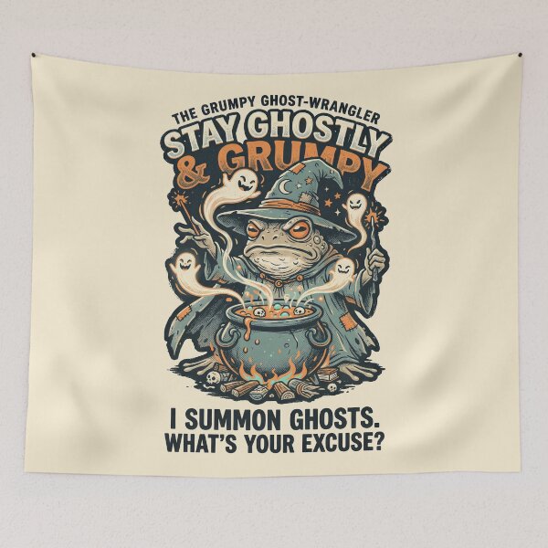 Item preview,  Frog Magician Summoning Tiny Ghosts designed and sold by Dream Capsules.