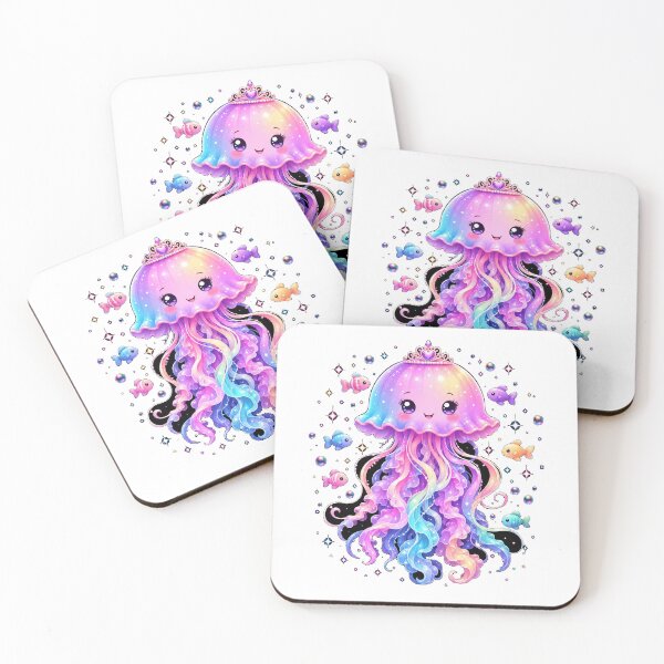 Item preview, Rainbow Jellyfish Princess Kids T-Shirt | Cute Ocean Girl Shirt | Kawaii Sea Tee | Gift for Girls designed and sold by SunnyDesign82.