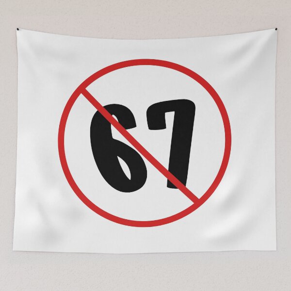 Item preview, No 67 Symbol – Crossed Out Number Design designed and sold by Hues of Zen.