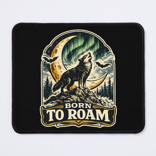 Item preview, Born To Roam Vintage Wolf Moon designed and sold by Mr Lee.