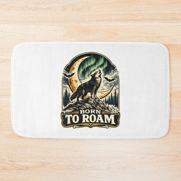 Item preview, Born To Roam Vintage Wolf Moon designed and sold by Mr Lee.